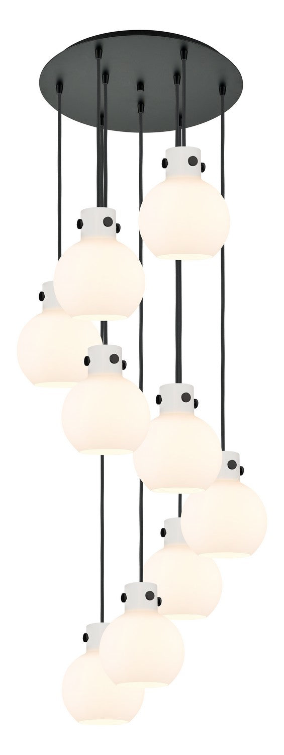 Innovations 119-410-1PS-BK-G410-8WH Six Light Pendant, Matte Black