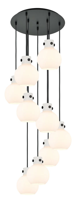 Innovations 119-410-1PS-BK-G410-8WH Six Light Pendant, Matte Black
