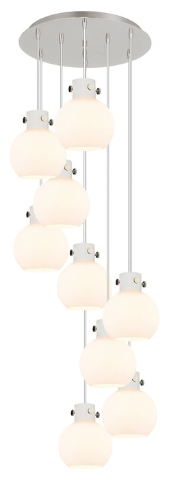 Innovations 119-410-1PS-PN-G410-8WH Three Light Pendant, Polished Nickel