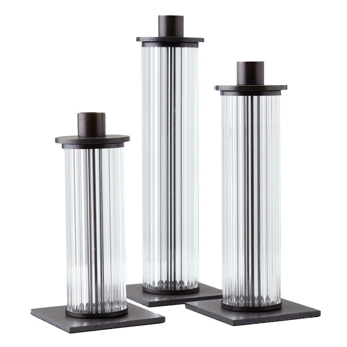 Arteriors ACC01 Candleholders, Set of 3, Clear