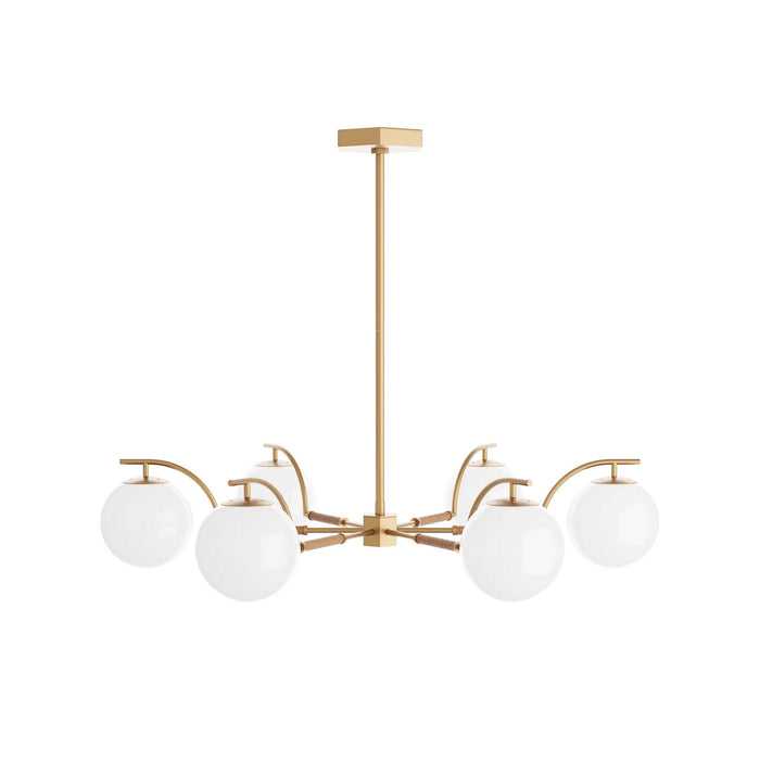 Arteriors DLC04 Six Light Chandelier, Antique Brass