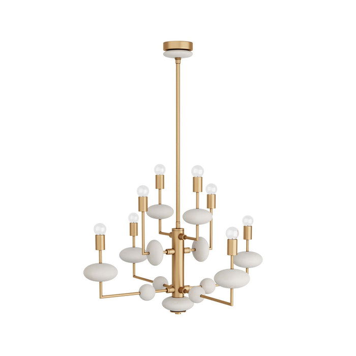Arteriors DMC01 Eight Light Chandelier, Antique Brass