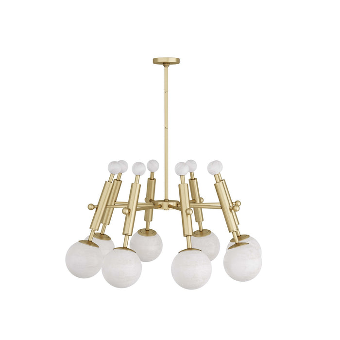 Arteriors DMC05 Eight Light Chandelier, Antique Brass