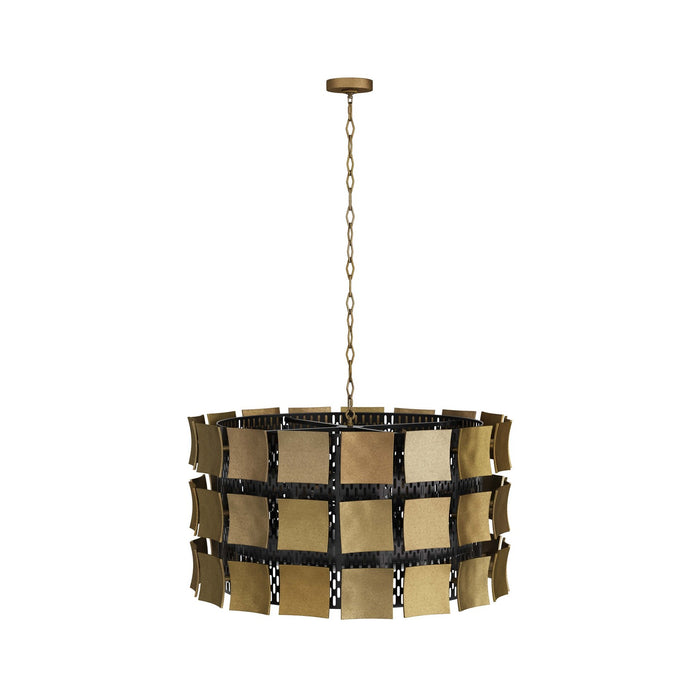 Arteriors DMI01 Six Light Chandelier, Antique Brass