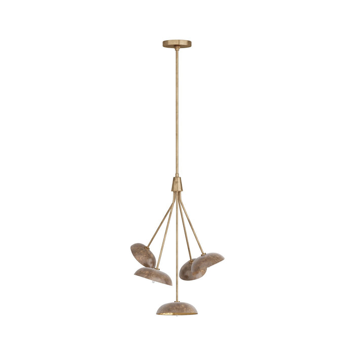 Arteriors DMI06 Five Light Chandelier, Vintage Brass