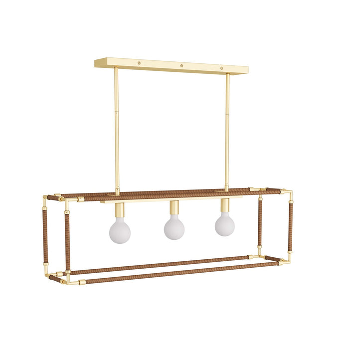 Arteriors DRC01 Three Light Chandelier, Cognac