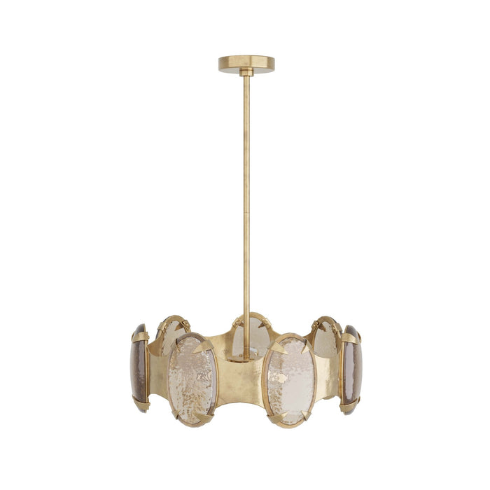 Arteriors DSI02 Seven Light Chandelier, Antique Brass