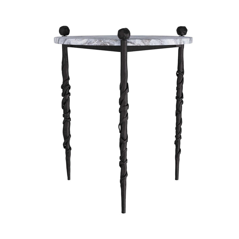 Arteriors GDFEI03 End Table, Galaxy Marble/Blackened Iron