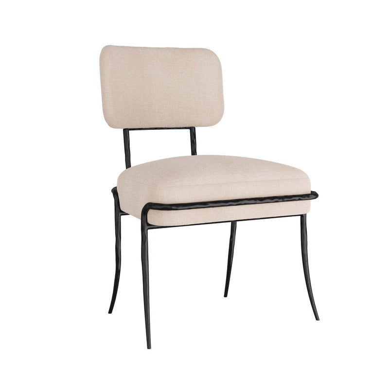 Arteriors GDFRI01 Chair, Natural Linen/Blackened Iron