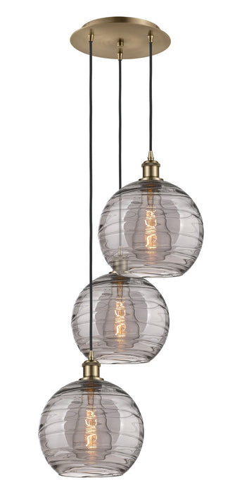 Innovations 113B-3P-AB-G1213-10SM Three Light Pendant, Antique Brass