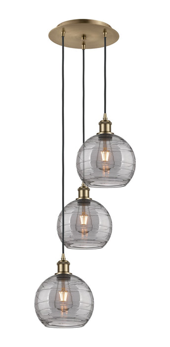 Innovations 113B-3P-AB-G1213-8SM Three Light Pendant, Antique Brass