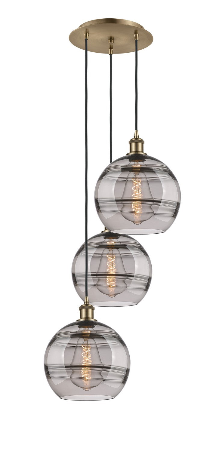 Innovations 113B-3P-AB-G556-10SM Three Light Pendant, Antique Brass