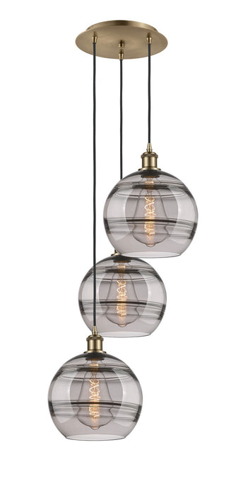 Innovations 113B-3P-AB-G556-10SM Three Light Pendant, Antique Brass