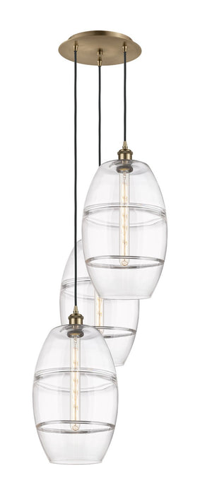Innovations 113B-3P-AB-G557-10CL Three Light Pendant, Antique Brass