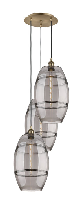 Innovations 113B-3P-AB-G557-10SM Three Light Pendant, Antique Brass