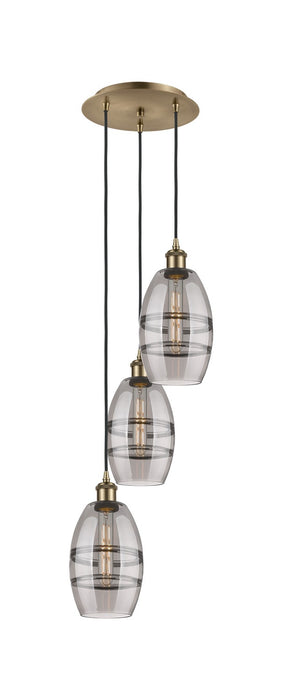 Innovations 113B-3P-AB-G557-6SM Three Light Pendant, Antique Brass