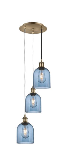 Innovations 113B-3P-AB-G558-6BL Three Light Pendant, Antique Brass