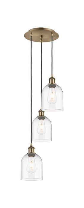 Innovations 113B-3P-AB-G558-6CL Three Light Pendant, Antique Brass