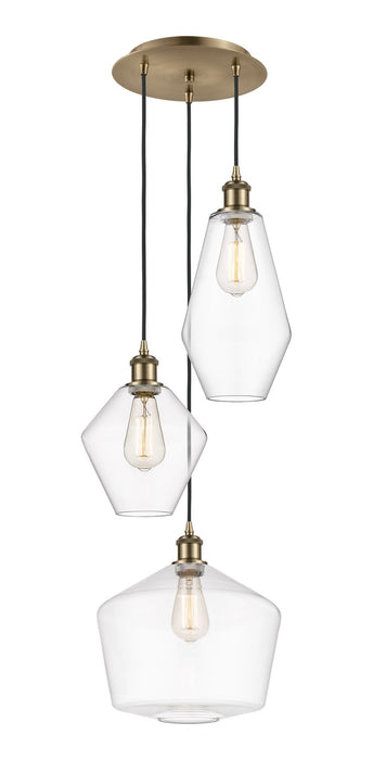Innovations 113B-3P-AB-G652-MU Three Light Pendant, Antique Brass