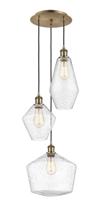 Innovations 113B-3P-AB-G654-MU Three Light Pendant, Antique Brass
