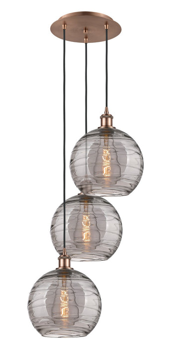 Innovations 113B-3P-AC-G1213-10SM Three Light Pendant, Antique Copper