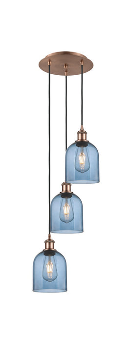 Innovations 113B-3P-AC-G558-6BL Three Light Pendant, Antique Copper
