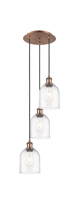 Innovations 113B-3P-AC-G558-6CL Three Light Pendant, Antique Copper
