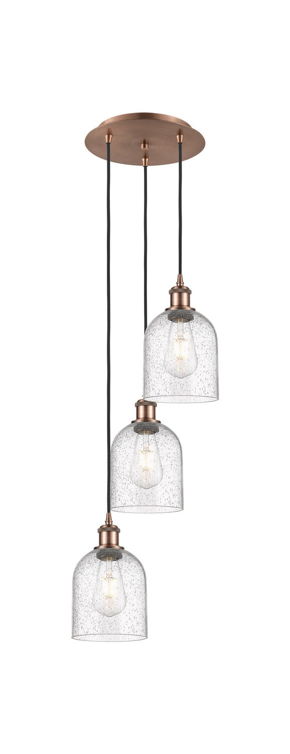 Innovations 113B-3P-AC-G558-6SDY Three Light Pendant, Antique Copper