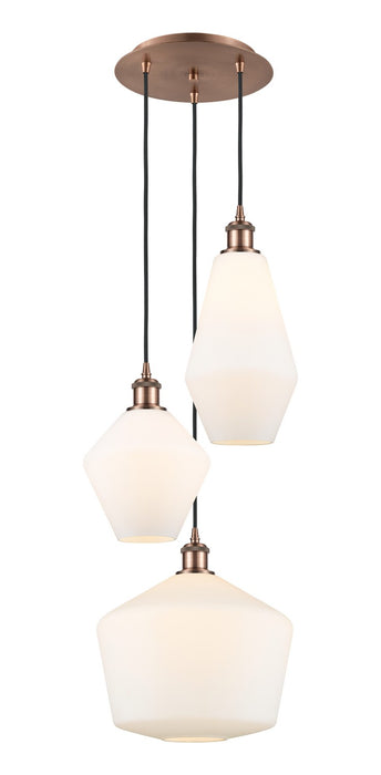 Innovations 113B-3P-AC-G651-MU Three Light Pendant, Antique Copper