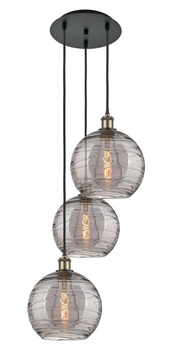 Innovations 113B-3P-BAB-G1213-10SM Three Light Pendant, Black Antique Brass