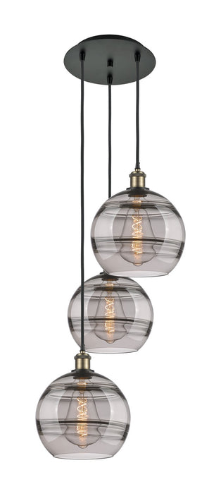 Innovations 113B-3P-BAB-G556-10SM Three Light Pendant, Black Antique Brass