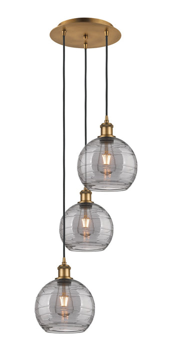 Innovations 113B-3P-BB-G1213-8SM Three Light Pendant, Brushed Brass