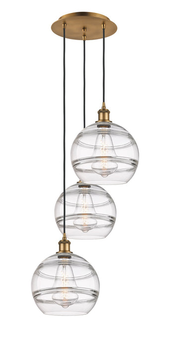 Innovations 113B-3P-BB-G556-10CL Three Light Pendant, Brushed Brass