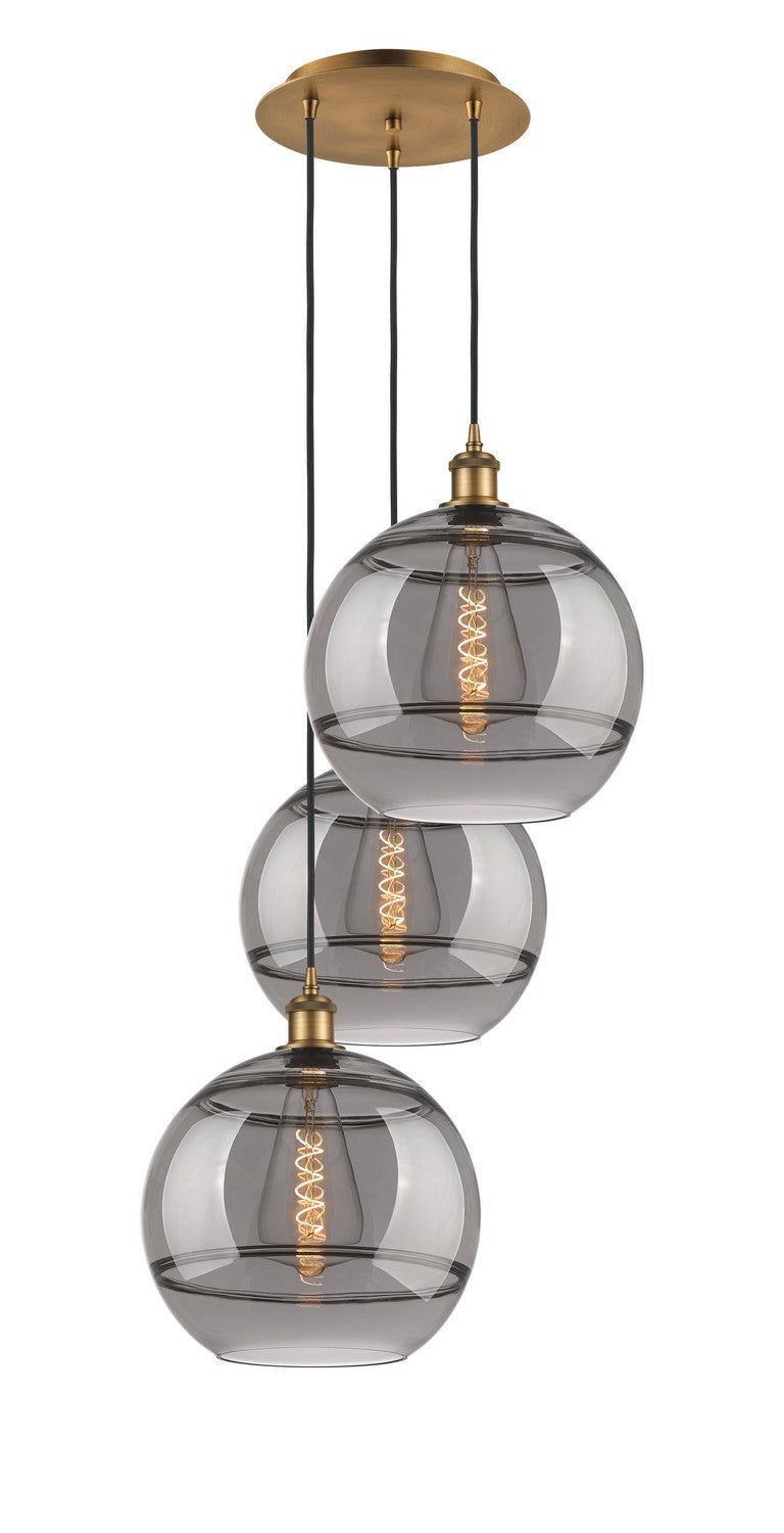 Innovations 113B-3P-BB-G556-12SM Three Light Pendant, Brushed Brass