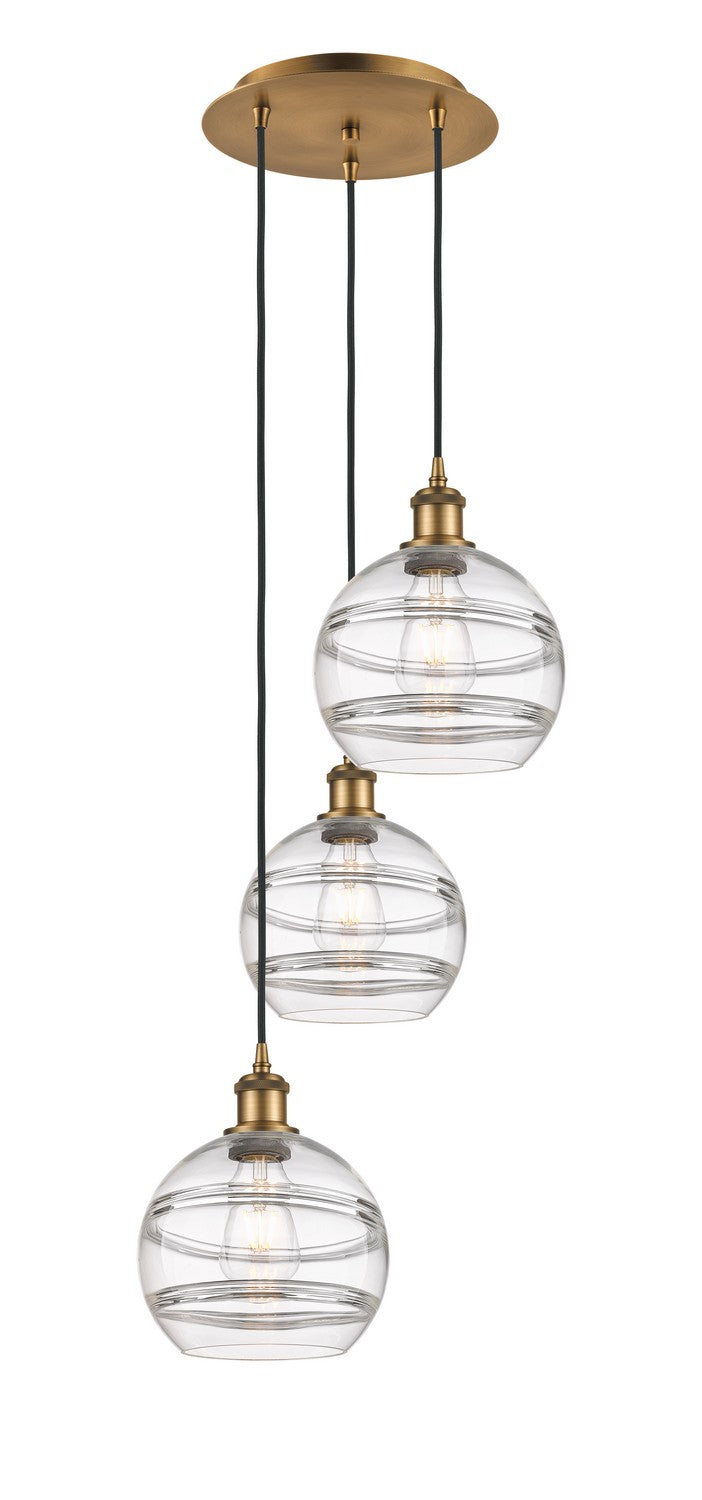 Innovations 113B-3P-BB-G556-8CL Three Light Pendant, Brushed Brass