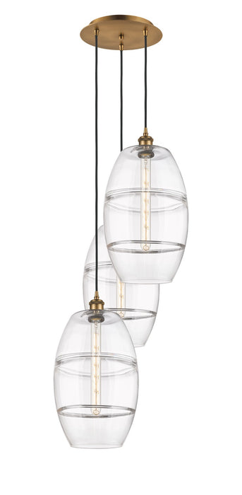 Innovations 113B-3P-BB-G557-10CL Three Light Pendant, Brushed Brass