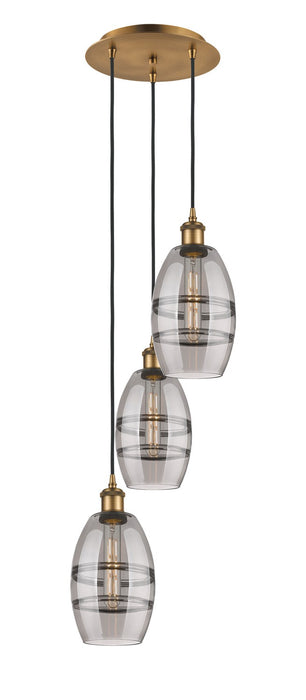 Innovations 113B-3P-BB-G557-6SM Three Light Pendant, Brushed Brass
