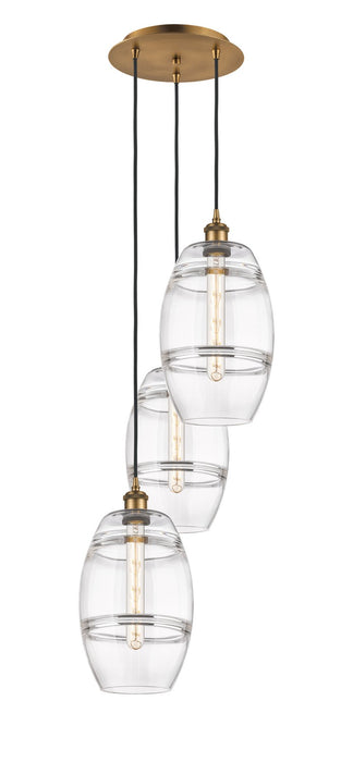 Innovations 113B-3P-BB-G557-8CL Three Light Pendant, Brushed Brass