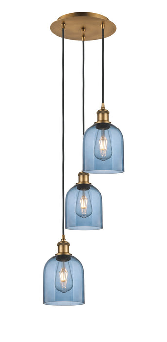 Innovations 113B-3P-BB-G558-6BL Three Light Pendant, Brushed Brass