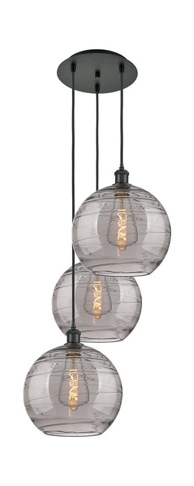 Innovations 113B-3P-BK-G1213-12SM Three Light Pendant, Matte Black