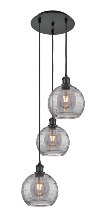 Innovations 113B-3P-BK-G1213-8SM Three Light Pendant, Matte Black