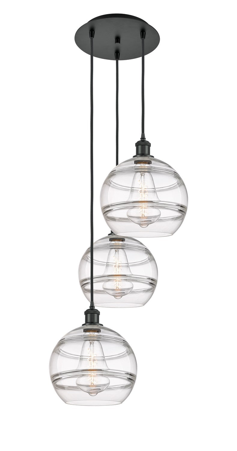 Innovations 113B-3P-BK-G556-10CL Three Light Pendant, Matte Black
