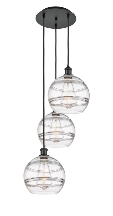 Innovations 113B-3P-BK-G556-10CL Three Light Pendant, Matte Black