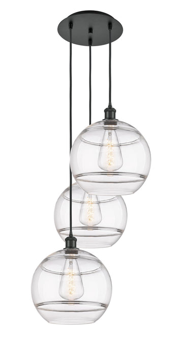 Innovations 113B-3P-BK-G556-12CL Three Light Pendant, Matte Black