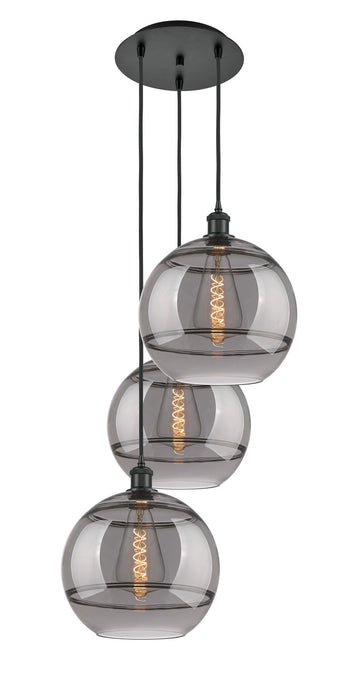 Innovations 113B-3P-BK-G556-12SM Three Light Pendant, Matte Black