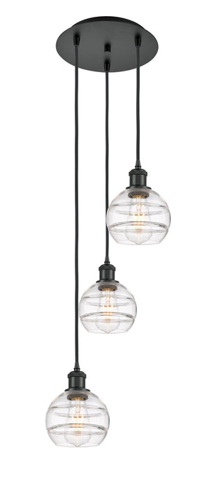 Innovations 113B-3P-BK-G556-6CL Three Light Pendant, Matte Black