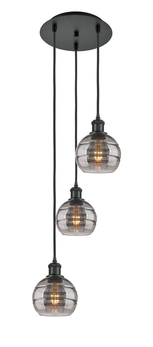Innovations 113B-3P-BK-G556-6SM Three Light Pendant, Matte Black