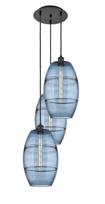 Innovations 113B-3P-BK-G557-10BL Three Light Pendant, Matte Black