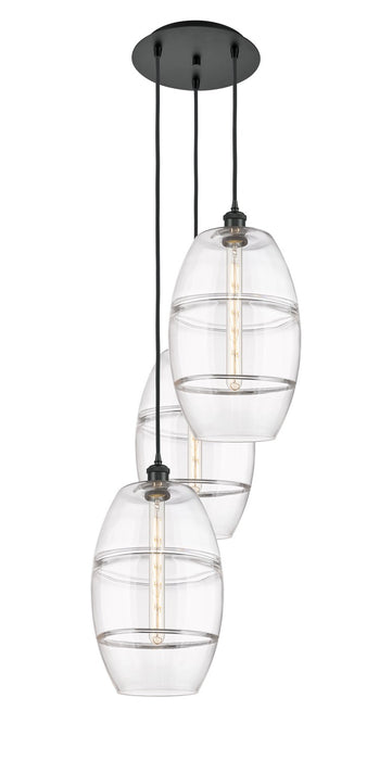Innovations 113B-3P-BK-G557-10CL Three Light Pendant, Matte Black