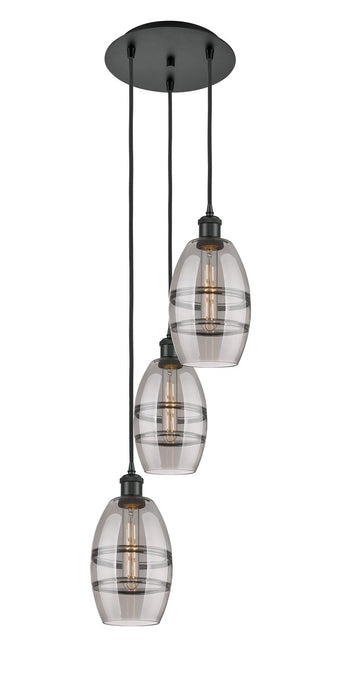 Innovations 113B-3P-BK-G557-6SM Three Light Pendant, Matte Black